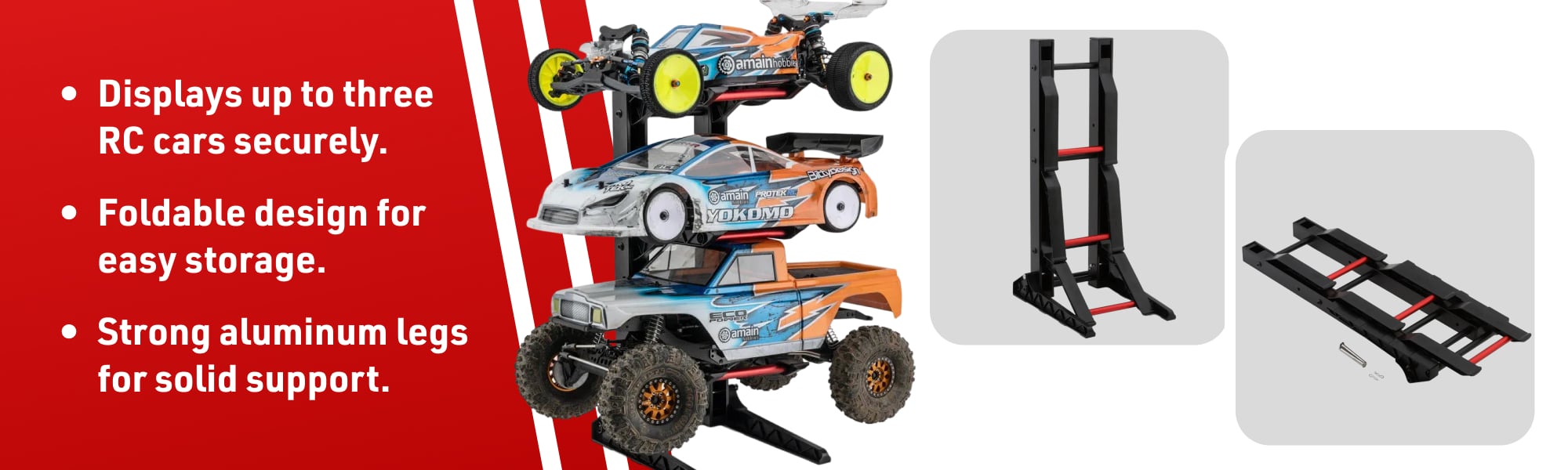 UpGrade RC 3 Layer 1/10 & 1/8 Car Stand (200x240x475mm) W/Carrying